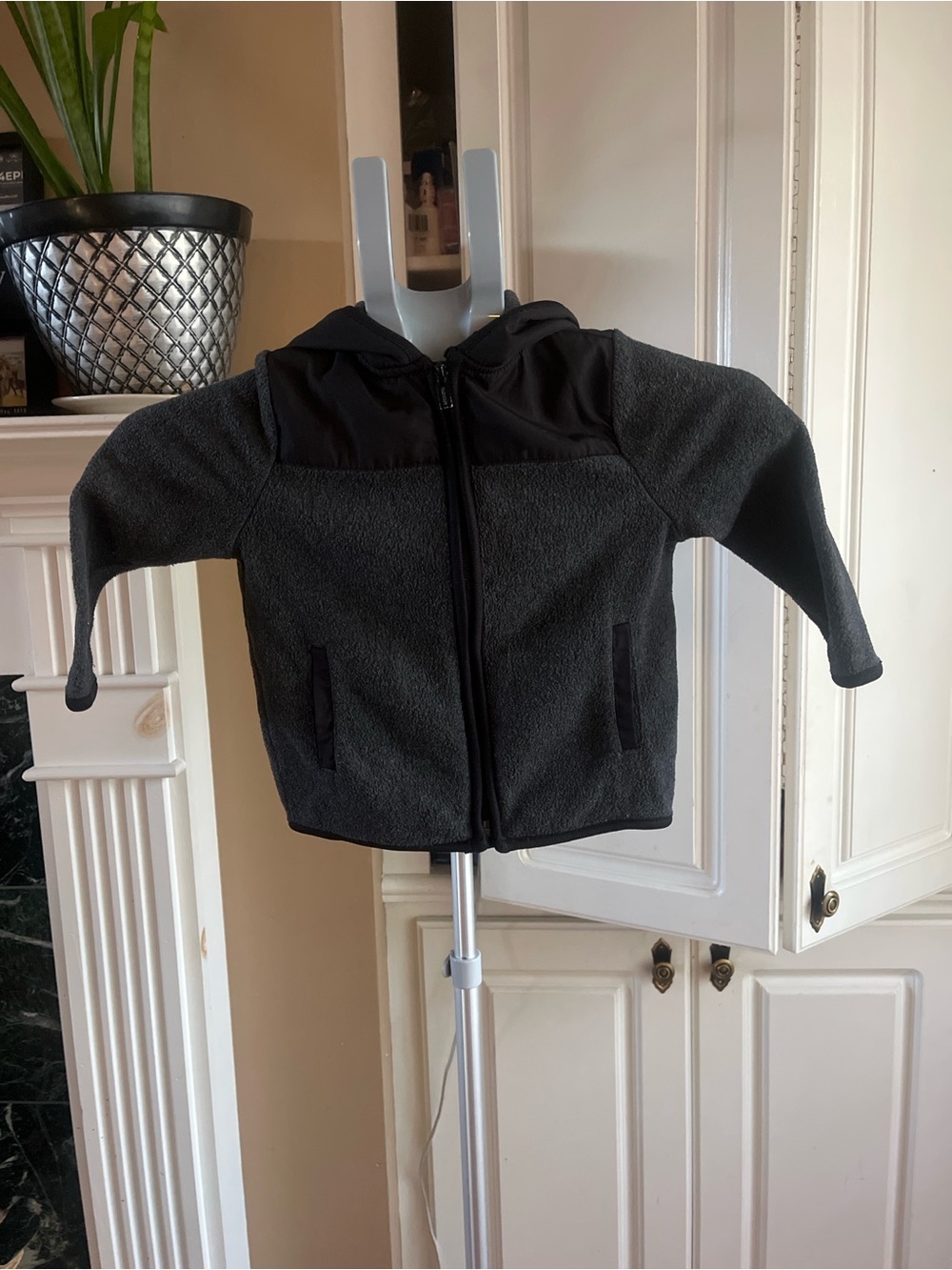 Old Navy Toddler Hooded Zip Jacket in Black and Charcoal